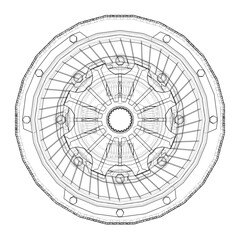 Aufkleber - Sketch of clutch basket for the car