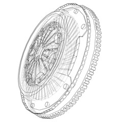 Aufkleber - sketch of clutch basket for the car