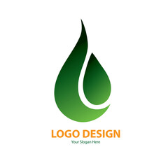 Wall Mural - Vector logo Water Green Design in eps 10. Simple template and ready to use