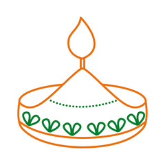 Poster - candle flame hindu line icon