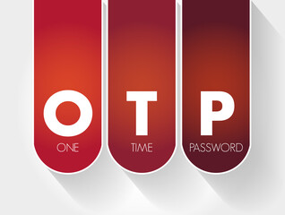 Poster - otp - one time password acronym, technology concept background