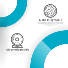 Fototapete - Globe Infographic Background. Vector Design Elements. Abstract Business Illustration. Modern network pattern banner