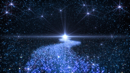 Wall Mural - Space Stars Galaxy milkyway road future illumination 3D illustration background