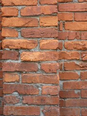 Canvas Print - Closeup shot of an old brick wall