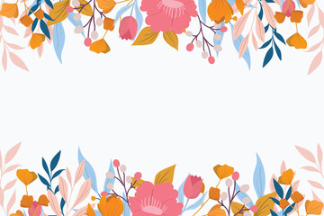 Wall Mural - Colorful floral background with flat design