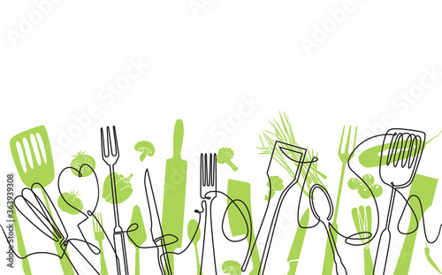 Plakaty do jadalni  wzor-gotowania-tlo-z-naczynia-i-warzywa-do-prac-projektowych-wektor-chory