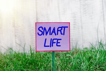Poster - text sign showing smart life. business photo text technology that works to make living enjoyable and