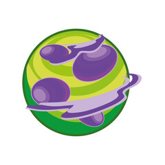 Wall Mural - fantastic planets on white background