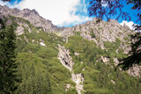 Dwoista siklawa waterfall in Tatra Mountains, Europe, Poland. Mountain landscape. Outdoor scenic. Beautiful view.