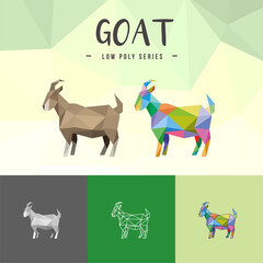 GOAT CHINESE ZODIAC ANIMALS LOW POLY LOGO ICON SYMBOL