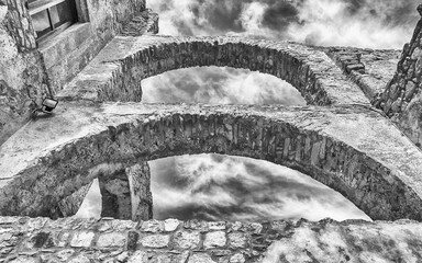 Fototapete - Ruins of an old castle in south of Italy