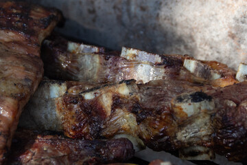 traditional barbecue gaucho meat grilled