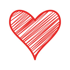 striped heart flat style icon design of love passion and romantic theme Vector illustration