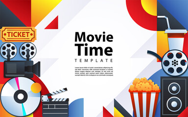 Wall Mural - Creative modern background design based movie theme style.