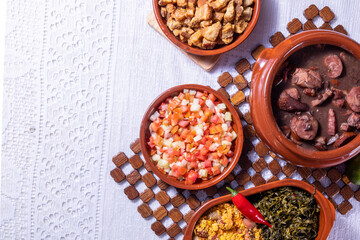 Feijoada, the Brazilian cuisine tradition with space for text