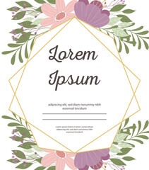 Poster - wedding invitation decorative leaves elegant greenery greeting card or announcement