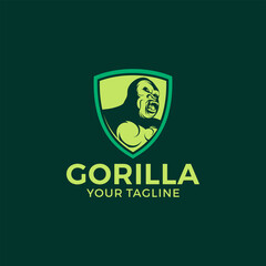 Wall Mural - Creative logo design and Unique mascot of Gorilla.