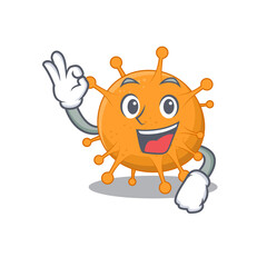 Poster - Anaplasma mascot design style showing Okay gesture finger