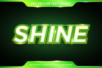 green shine text effect style editable