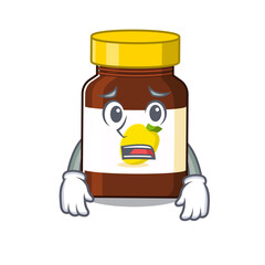 Poster - Cartoon design style of bottle vitamin c having worried face