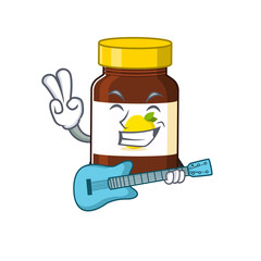 Sticker - brilliant musician of bottle vitamin c cartoon design playing music with a guitar