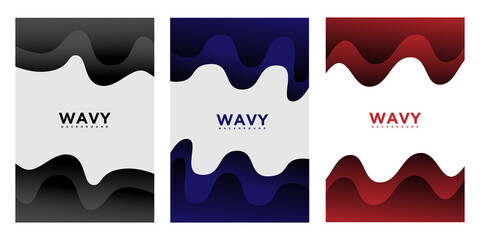 Sticker - background layer design template, with wave gradient color design, suitable for product promotion