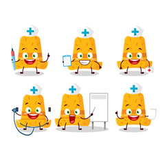 Sticker - Doctor profession emoticon with straw hat cartoon character