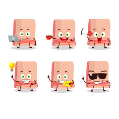 Sticker - Towel cartoon character with various types of business emoticons