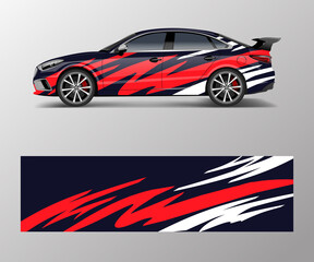 Wall Mural - Abstract Sport racing car wrap decal and sticker design. vector eps10 format.