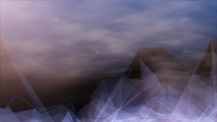 Aufkleber - Planet Low Poly Land Science Space Fiction Texture Background. Shiny Glow Stars Falling To Wondering Universe Area Illustration.