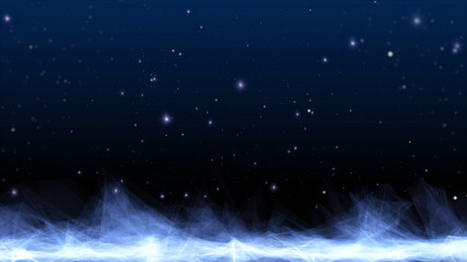 Aufkleber - Planet Low Poly Land Science Space Fiction Texture Background. Shiny Glow Stars Falling To Wondering Universe Area Illustration.