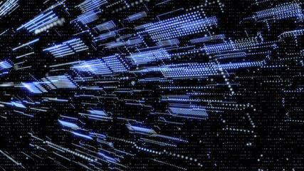 Leinwandbilder - Abstract 3D Rendering Digital Element Lines Dots Data Storage Connection Service Illustration Background.