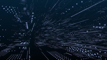 Leinwandbilder - Abstract 3D Rendering Digital Element Lines Dots Data Storage Connection Service Illustration Background.