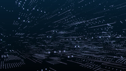 Leinwandbilder - Abstract 3D Rendering Digital Element Lines Dots Data Storage Connection Service Illustration Background.