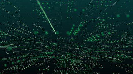 Leinwandbilder - Abstract 3D Rendering Digital Element Lines Dots Data Storage Connection Service Illustration Background.
