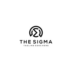 creative illustration modern sigma sign geometric logo design template