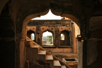 Wall Mural - view of orchha place fort from chaturbhuj temple, Orchha, Madhya Pradesh