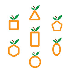 Wall Mural - Vector logo fruit design in eps 10. Simple template and ready to use