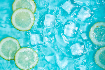 Wall Mural - Summer cool lemon cold drink poster background