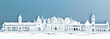 Panorama view of Chennai skyline with world famous landmarks of India in paper cut style vector illustration.