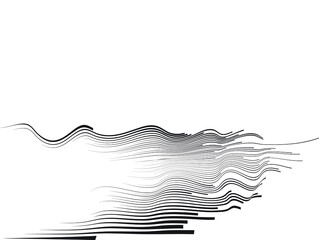 Speed Lines in wave Form . Vector Illustration .Technology  Logo . Design element . Abstract Geometric shape .