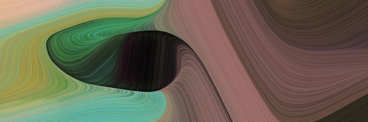 Poster - futuristic decorative waves background with pastel brown, dark sea green and tan colors. can be used as poster, card or background graphic