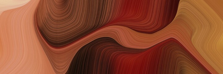 Aufkleber - flowing colorful waves backdrop with saddle brown, very dark red and peru colors. can be used as poster, card or background graphic
