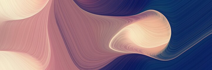 Poster - creative decorative curves style with rosy brown, midnight blue and wheat colors. can be used as header or banner