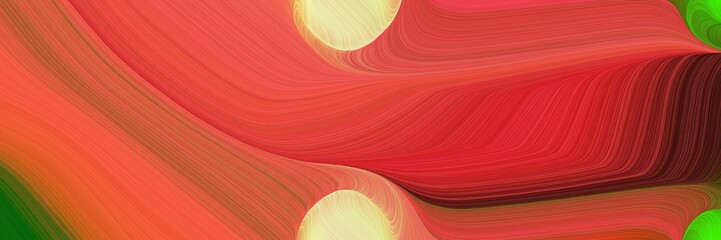 Poster - modern decorative curves banner design with moderate red, very dark green and khaki colors. can be used as poster, card or background graphic