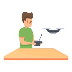 Poster - Kid control drone icon. Cartoon of kid control drone vector icon for web design isolated on white background