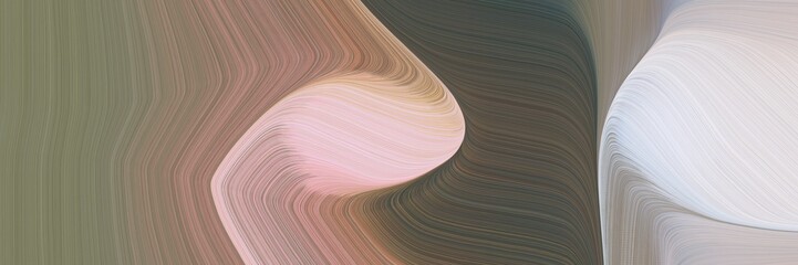 Poster - beautiful colorful waves banner design with gray gray, pastel brown and light gray colors. can be used as header or banner