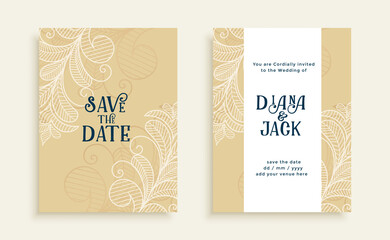 Canvas Print - stylish save the date wedding invitation card design