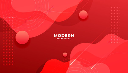 Sticker - modern fluid red gradient banner with curve shapes