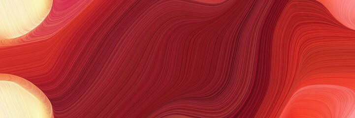 Poster - modern decorative waves graphic with firebrick, wheat and tomato colors. can be used as poster, card or background graphic